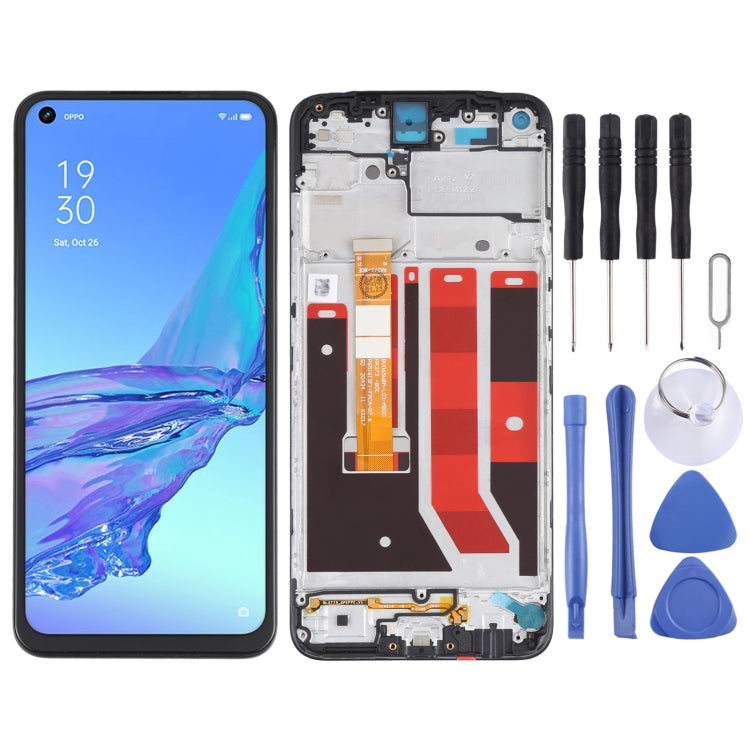 LCD Screen and Touch Digitizer Assembly with Frame for OPPO A53 4G - Quality Replacement