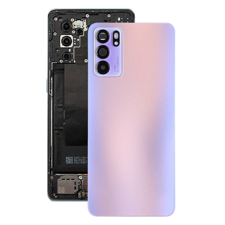 Original Purple Battery Back Cover for OPPO Reno6 5G PEQM00, CPH2251