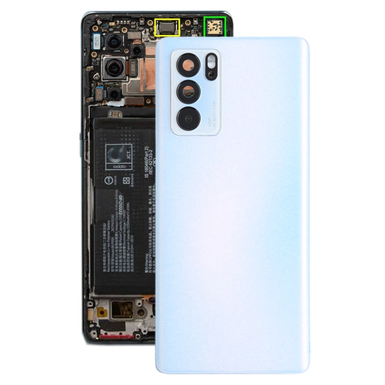 Original Blue Battery Back Cover for OPPO Reno6 Pro 5G PEPM00, CPH2249 - Genuine Replacement Part