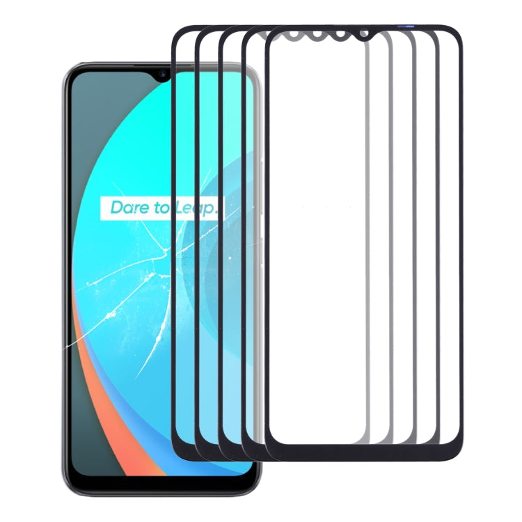 Front Screen Outer Glass Lens for Realme C11 / C12 / C15 RMX2185, RMX2189, RMX2180 - Set of 5