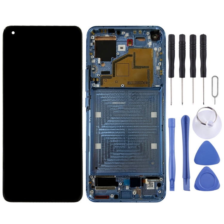LCD Display and Touch Screen Assembly with Frame for Xiaomi Mi 11 M2011K2C, M2011K2G (Blue)