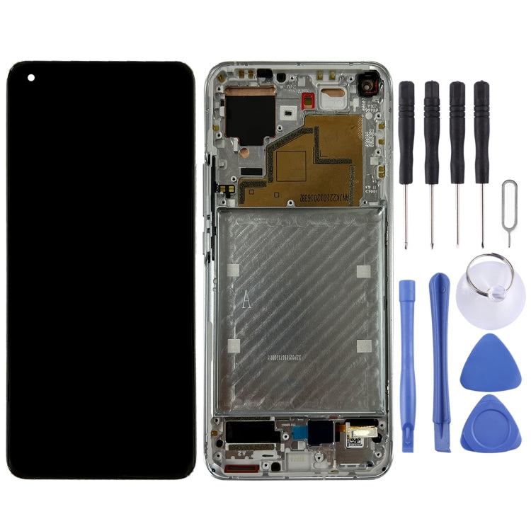 Original LCD Screen and Digitizer Full Assembly with Frame for Xiaomi Mi 11 M2011K2C, M2011K2G (Silver)