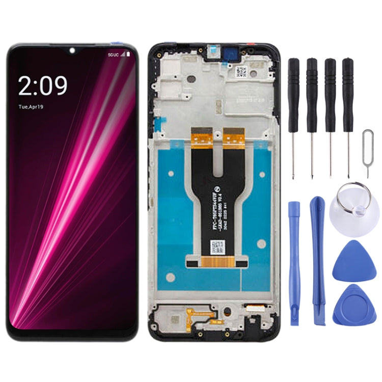 LCD Screen Assembly with Frame for T-Mobile Revvl 6 (Black)