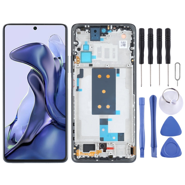 Xiaomi Mi 11T / 11T Pro Black OLED LCD Screen and Digitizer Assembly with Frame