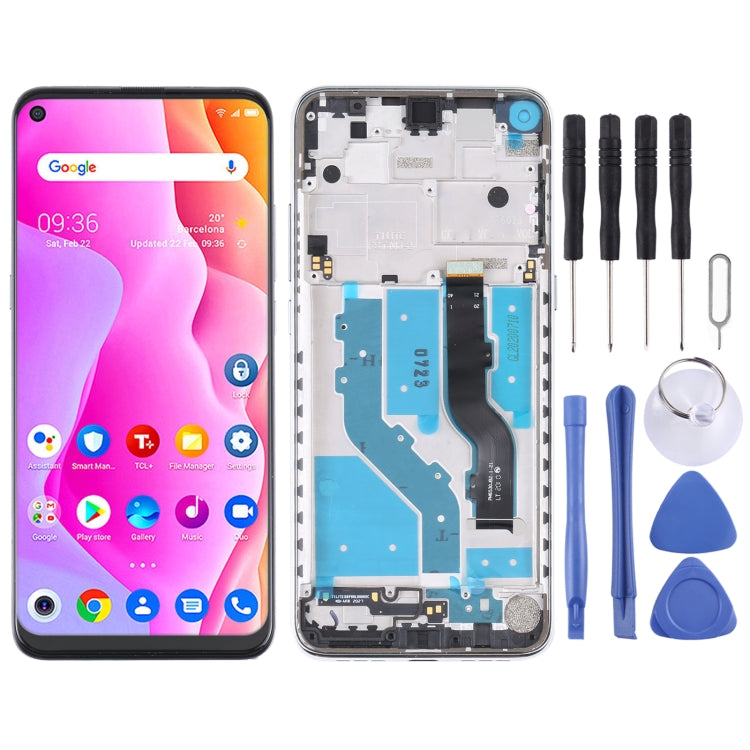 TCL 10L / 10 Lite T770H LCD Screen and Digitizer Assembly with Frame (Silver)