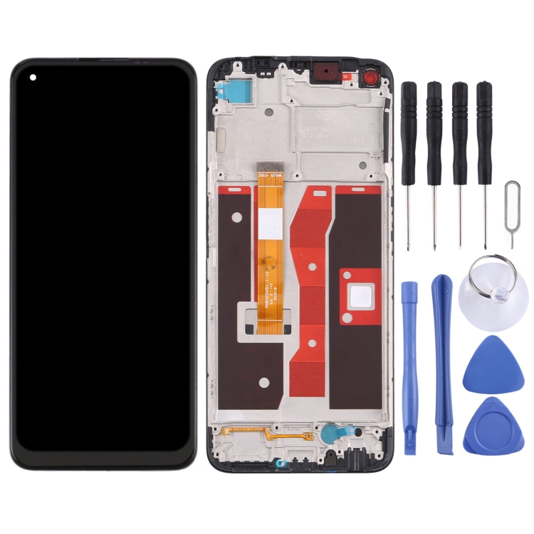 LCD Screen and Digitizer Assembly with Frame for OPPO A54/A55 4G - Replacement for Cracked Screen