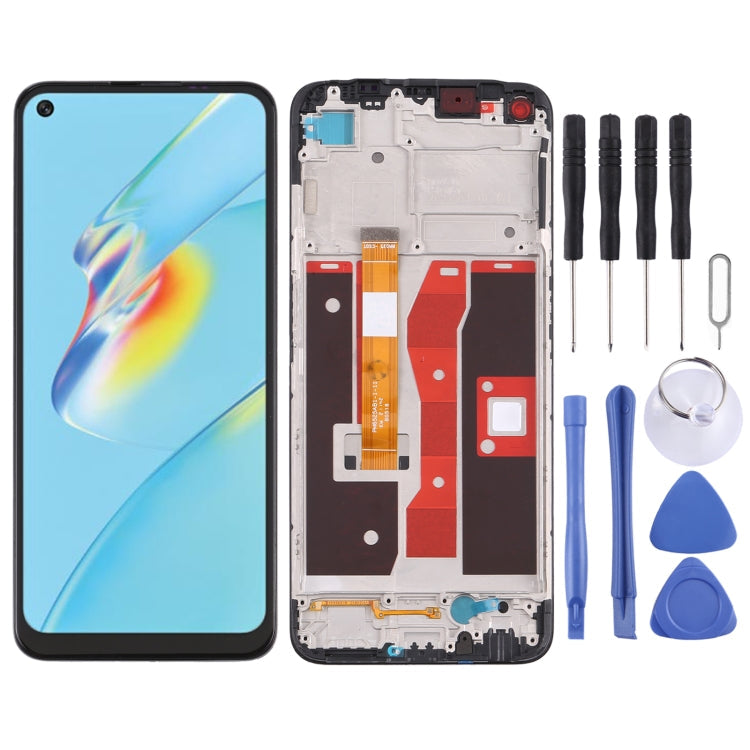 LCD Screen and Digitizer Assembly with Frame for OPPO A54/A55 4G - Replacement for Cracked Screen