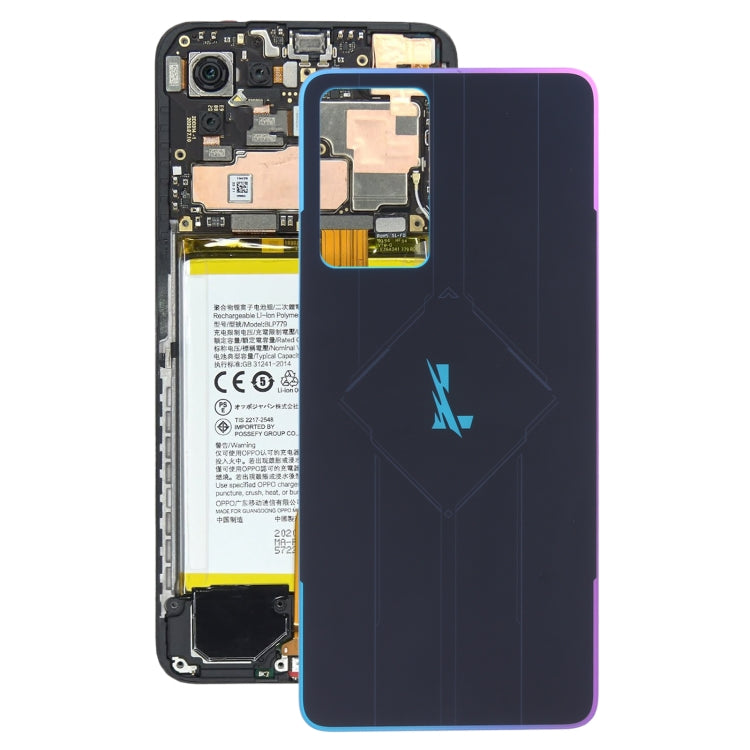 Colorful Black Glass Battery Back Cover Replacement for OPPO Reno7 Pro 5G
