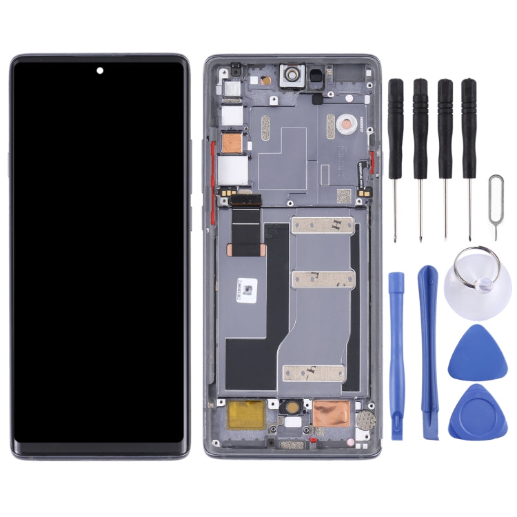 Original LCD Screen and Digitizer Full Assembly with Frame for TCL 20 Pro 5G T810H (Black)