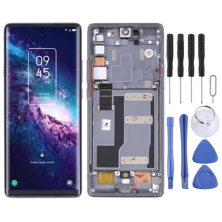 Original LCD Screen and Digitizer Full Assembly with Frame for TCL 20 Pro 5G T810H (Black)