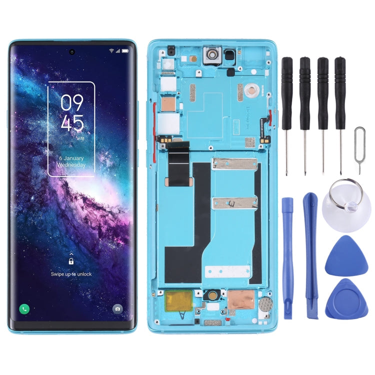 LCD Screen and Digitizer Full Assembly with Frame for TCL 20 Pro 5G T810H (Blue)