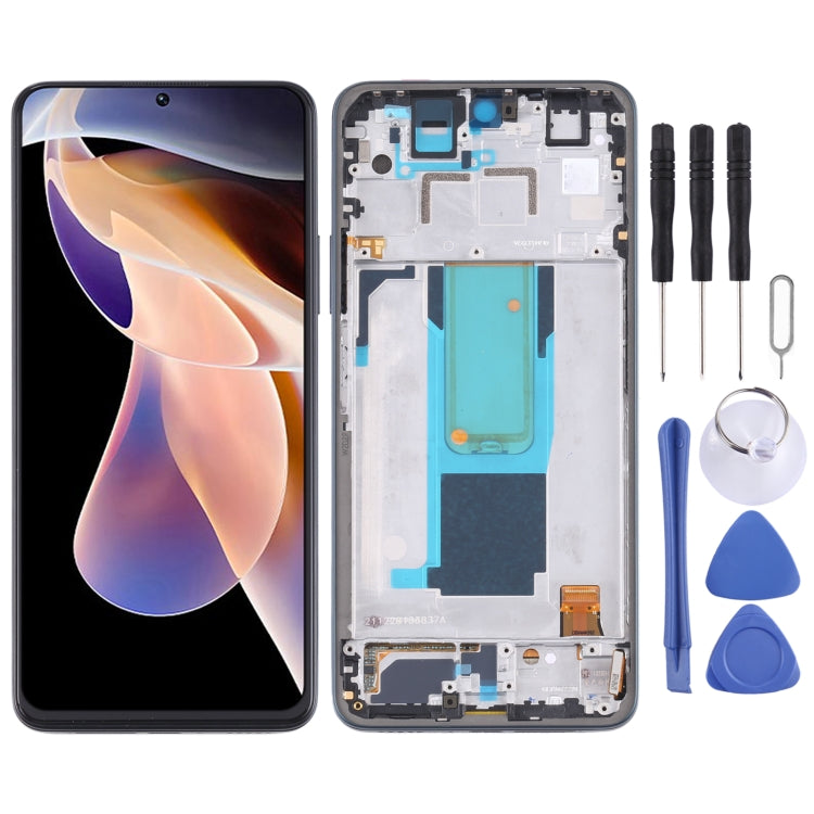 LCD Screen and Digitizer Assembly with Frame for Xiaomi Redmi Note 11 Pro - Green