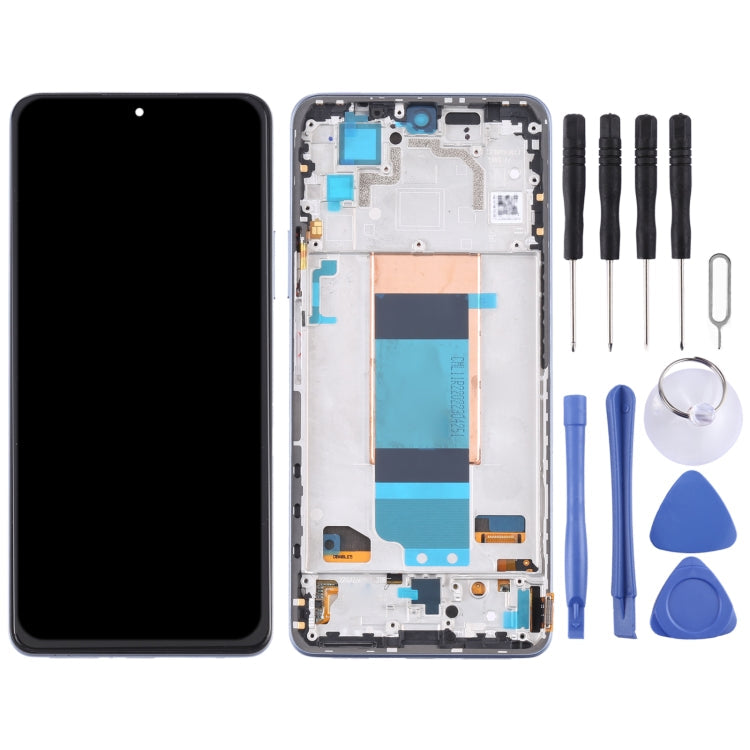 LCD Screen and Touch Digitizer Assembly with Frame for Xiaomi Redmi K40S (Blue)