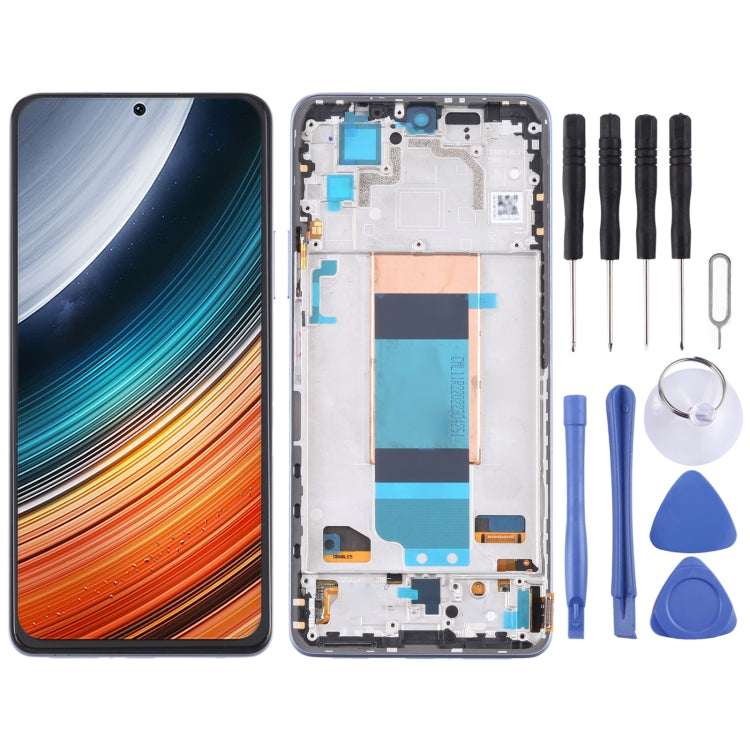 LCD Screen and Touch Digitizer Assembly with Frame for Xiaomi Redmi K40S (Blue)