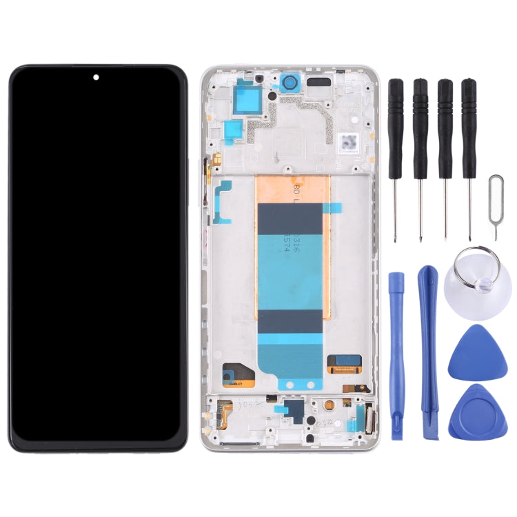 LCD Screen and Digitizer Full Assembly with Frame for Xiaomi Redmi K40S (Silver) - Replacement Display for Refreshing Your Device
