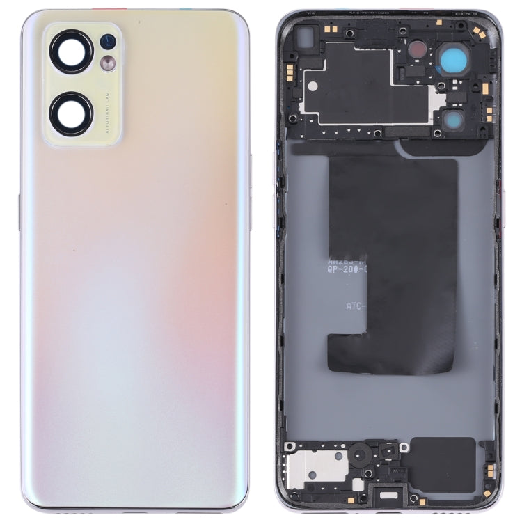 Gold Battery Back Cover with Middle Frame for OPPO Reno7 SE 5G/Find X5 Lite PFCM00 CPH2371