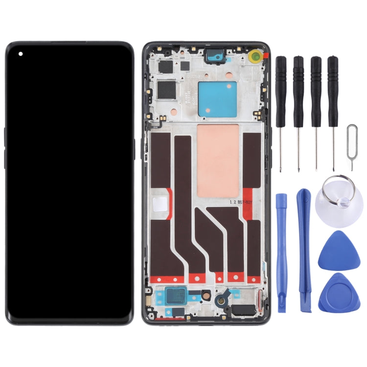 Enhanced Replacement LCD Screen and Digitizer Assembly with Frame for OPPO Reno5 Pro 5G (Black)