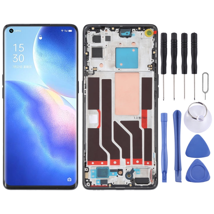Enhanced Replacement LCD Screen and Digitizer Assembly with Frame for OPPO Reno5 Pro 5G (Black)
