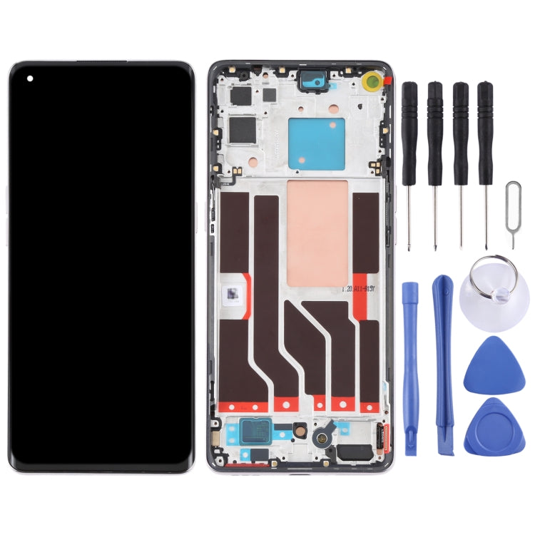 LCD Screen and Digitizer Assembly with Frame for OPPO Reno5 Pro 5G (Silver)