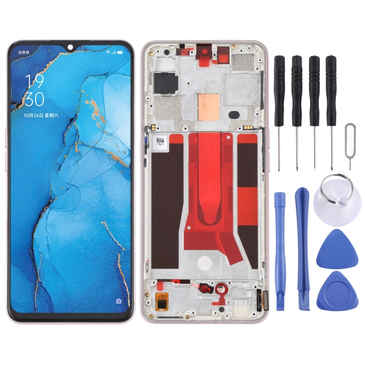 OPPO Reno3 5G LCD Screen and Digitizer Assembly with Frame - Pink