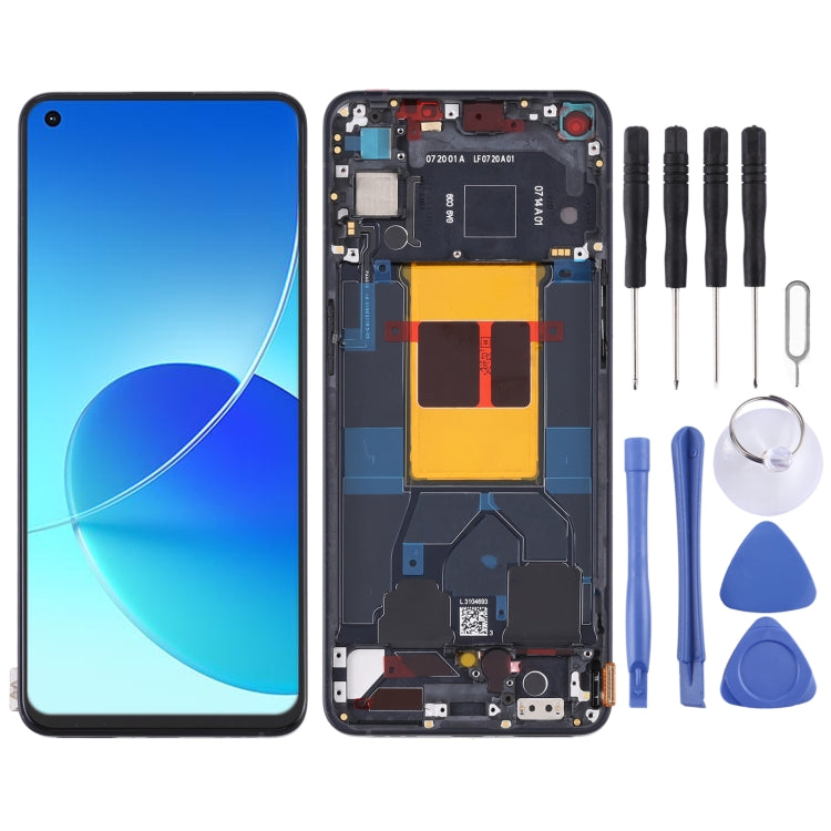 OPPO Reno6 5G PEQM00 CPH2251 LCD Screen and Digitizer Assembly with Frame (Black)