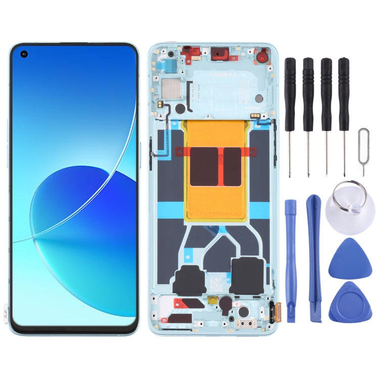 Green Original LCD Screen and Digitizer Full Assembly with Frame for OPPO Reno6 5G PEQM00 CPH2251