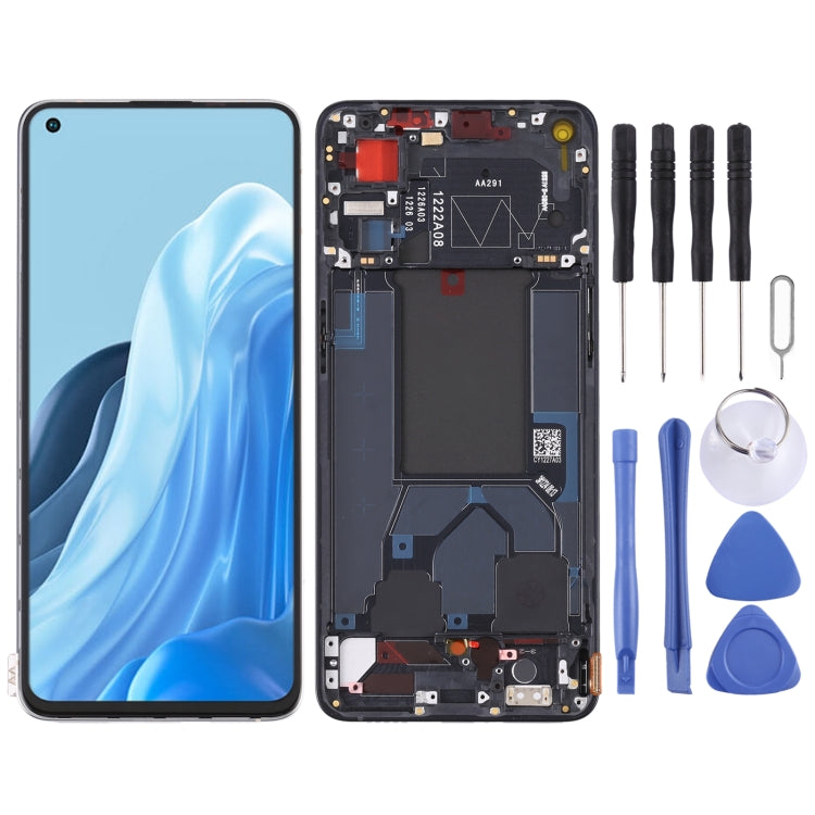 OPPO Reno7 5G LCD Screen and Digitizer Full Assembly with Frame (Black)