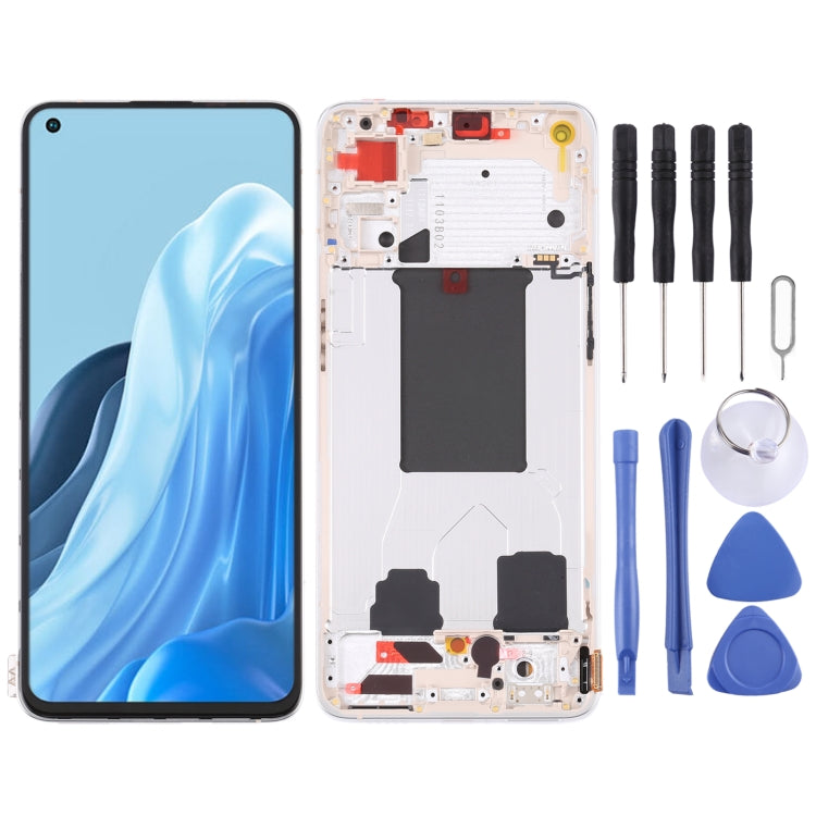 OPPO Reno7 5G China PFJM10 Gold LCD Screen and Digitizer Assembly with Frame