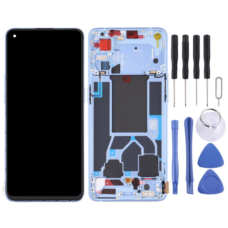 OPPO Reno7 5G LCD Screen and Digitizer Full Assembly with Frame - Blue