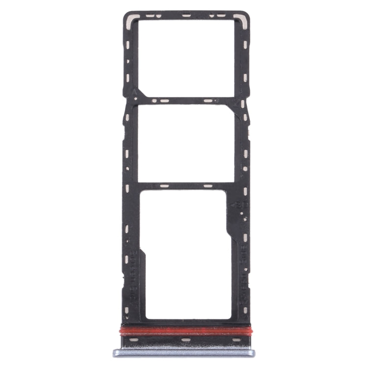 Silver SIM Card Tray + Micro SD Card Tray Set for Tecno Spark 7 KF6