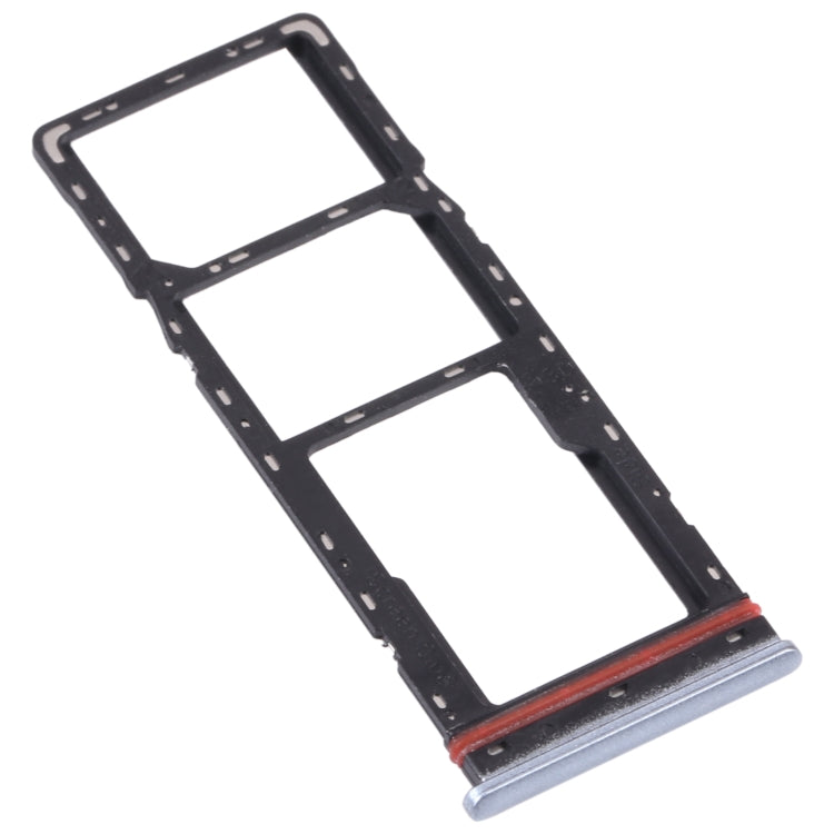 SIM Card and Micro SD Card Tray Set for Tecno Spark 7P KF7J (Silver)