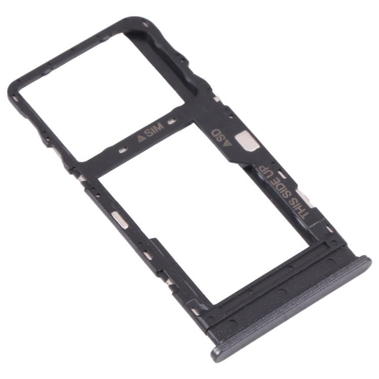 SIM Card Tray + Micro SD Card Tray for TCL 10L/10 Lite T770H T770B (Black)