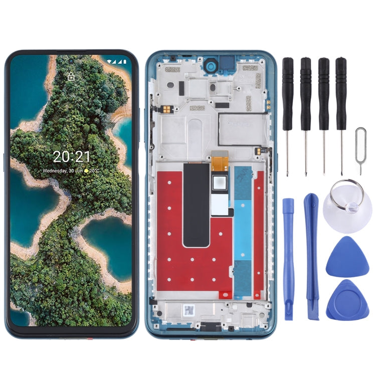 Blue Full Assembly LCD Screen and Digitizer with Frame for Nokia X20 TA-1341 TA-1344