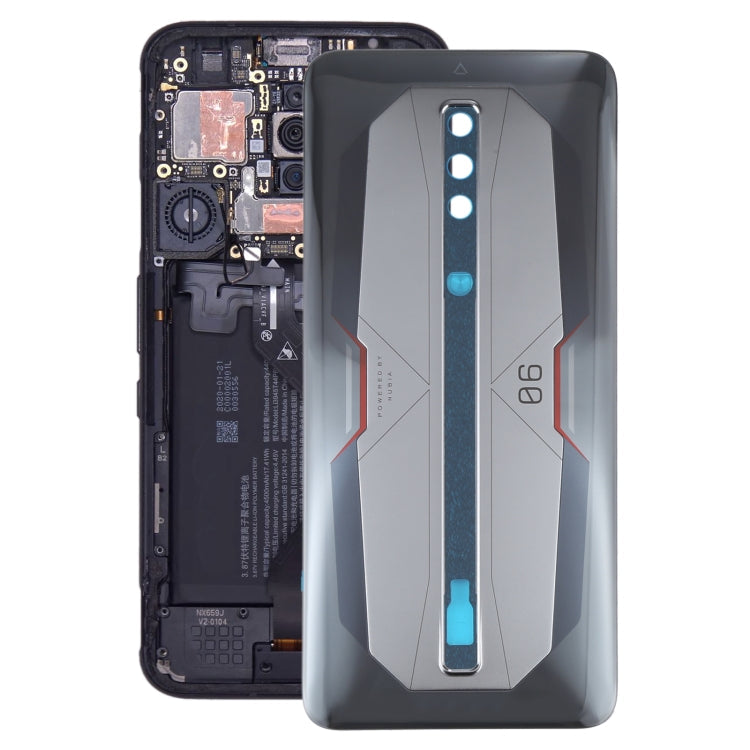 Battery Glass Back Cover for ZTE Nubia Red Magic 6 Pro NX669J-P (Grey) - Stylish Replacement Cover