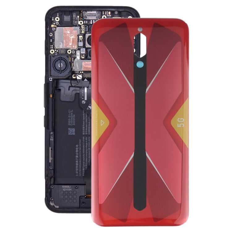 Battery Glass Back Cover for ZTE Nubia Red Magic 5G NX659J (Red) with Professional Installation Recommended