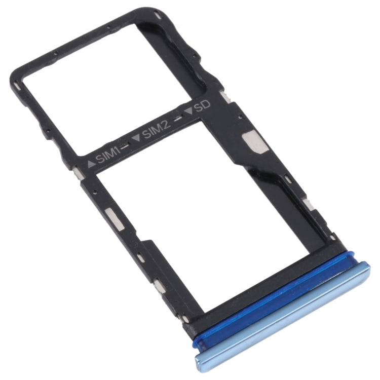Blue SIM Card Tray + Micro SD Card Tray for TCL 30, 30+, and 30 5G with Expert Installation Recommendation