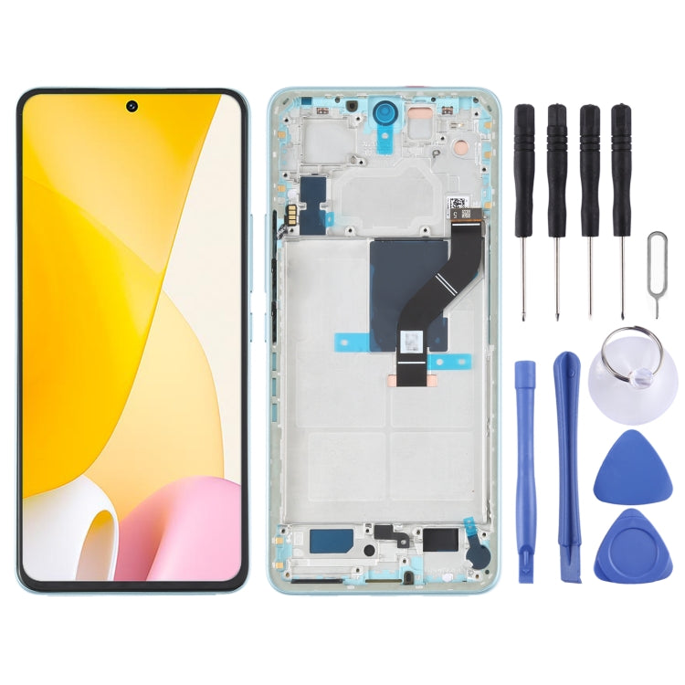 Xiaomi 12 Lite Green LCD Screen with Frame and Digitizer