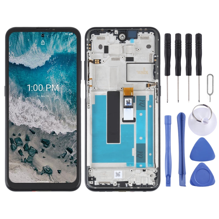 Nokia X100 OEM LCD Screen and Digitizer Assembly with Frame - Black
