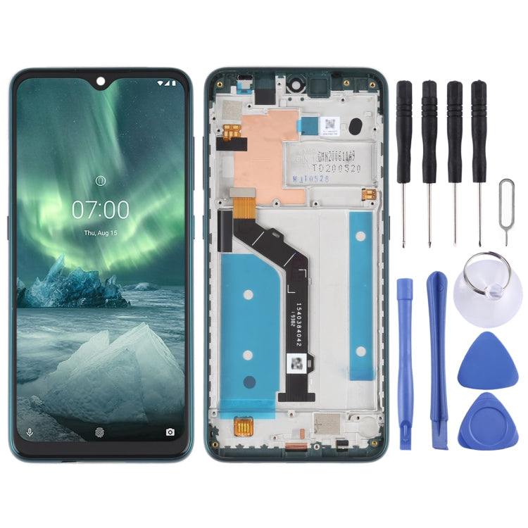 Nokia 7.2 / 6.2 Green LCD Screen and Digitizer Assembly with Frame