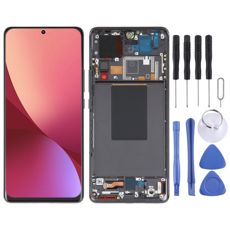 AMOLED Original LCD Screen For Xiaomi 12 Pro / 12S Pro Digitizer Full Assembly with Frame(Black) - High-Quality Replacement Display for Xiaomi 12 Pro / 12S Pro
