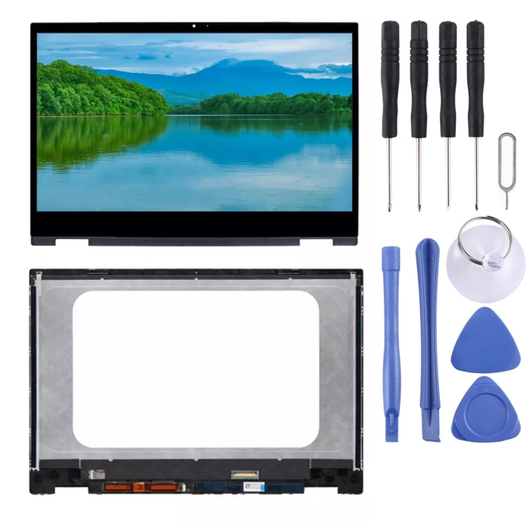 LCD Screen Replacement for HP Pavilion X360 14-DW 14M-DW Full Assembly with Frame (Black)