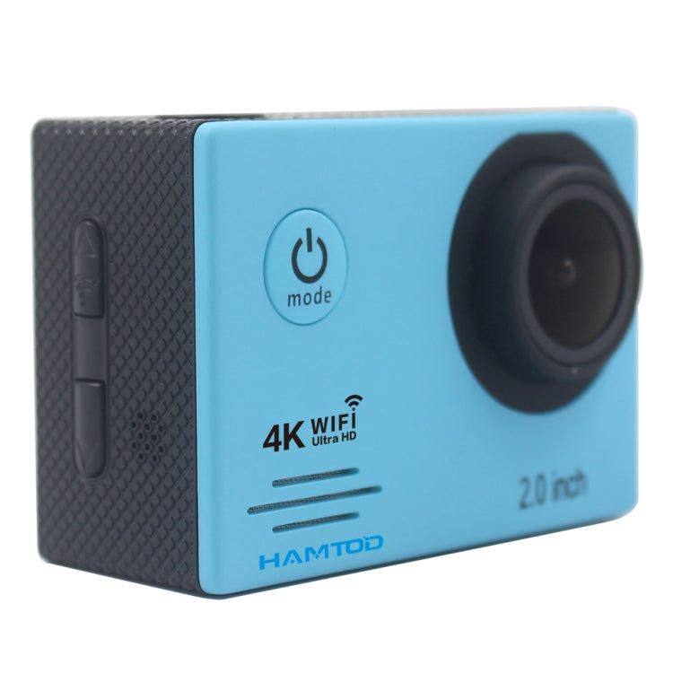 HAMTOD HF60 UHD 4K WiFi 16.0MP Sport Camera with Waterproof Case, Generalplus 4247, 2.0 inch LCD Screen, 120 Degree Wide Angle Lens, Simple Accessories(Blue)