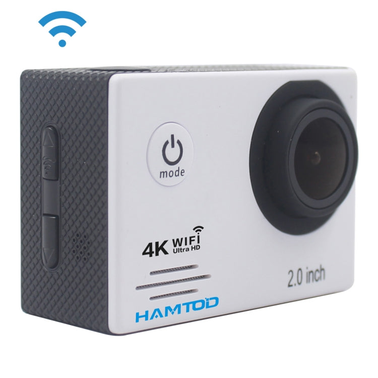 HAMTOD HF60 UHD 4K WiFi 16.0MP Waterproof Sport Camera with Wide Angle Lens and Accessories (White)
