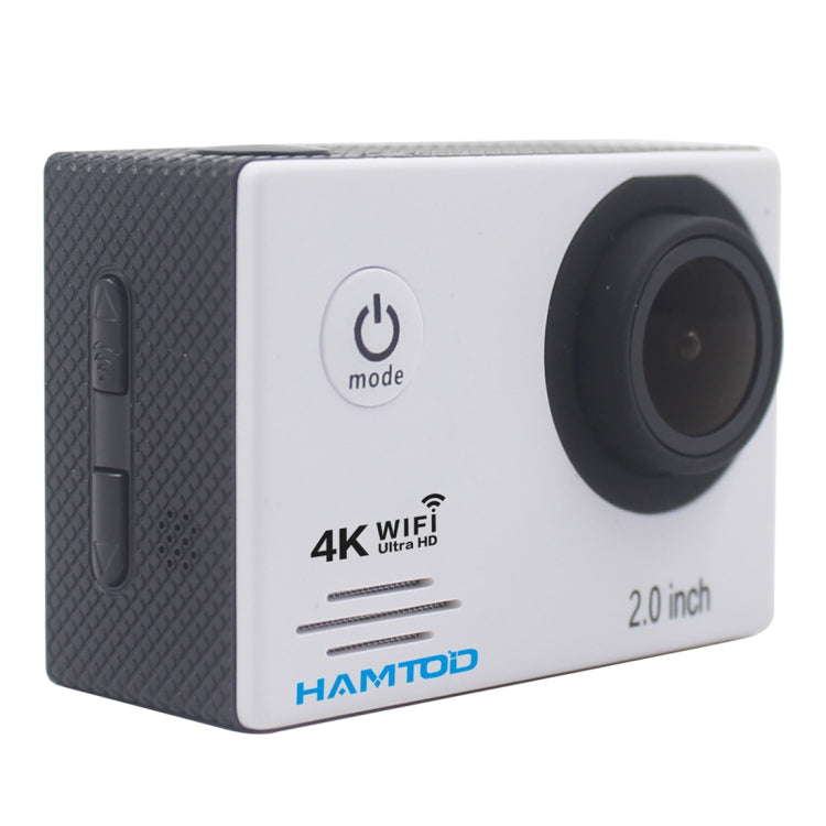 HAMTOD HF60 UHD 4K WiFi 16.0MP Waterproof Sport Camera with Wide Angle Lens and Accessories (White)