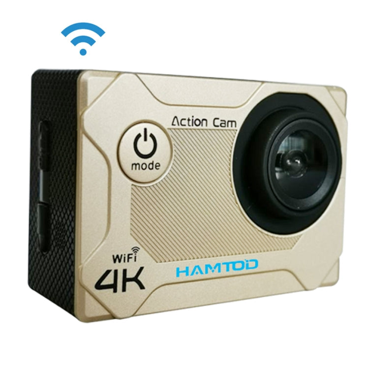 HAMTOD S9 UHD 4K WiFi Sport Camera with Waterproof Case and 170 Degree Wide Angle Lens (Gold)