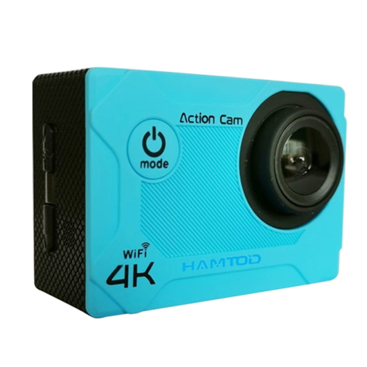 HAMTOD S9 4K WiFi Sport Camera with Waterproof Case and 170 Degree Wide Angle Lens (Blue)