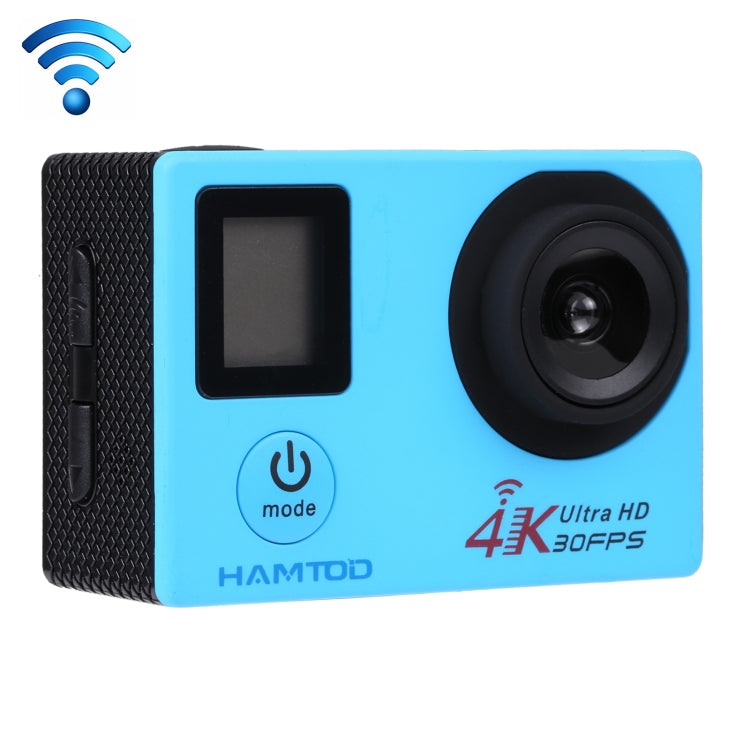 HAMTOD H12 UHD 4K WiFi Sport Camera with Waterproof Case (Blue)