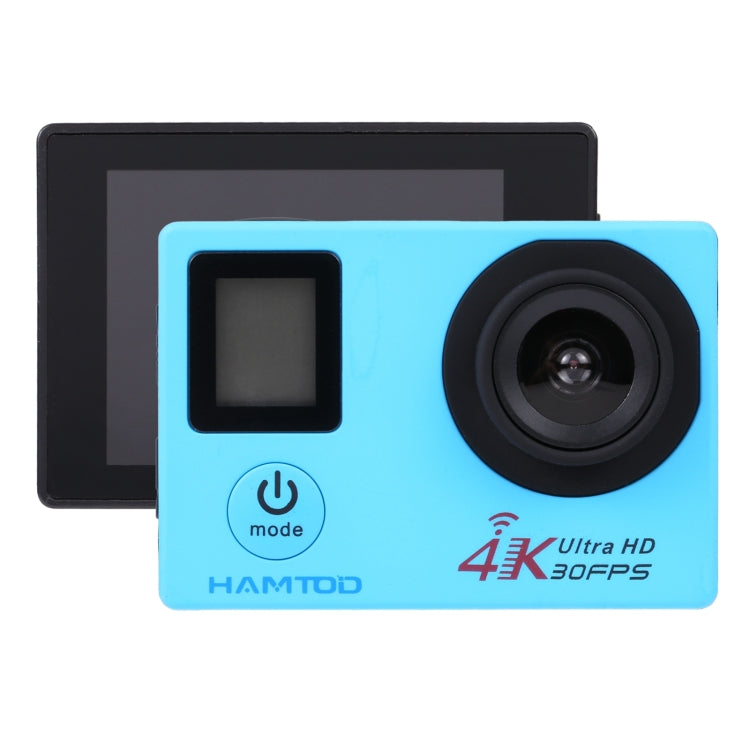 HAMTOD H12 UHD 4K WiFi Sport Camera with Waterproof Case (Blue)
