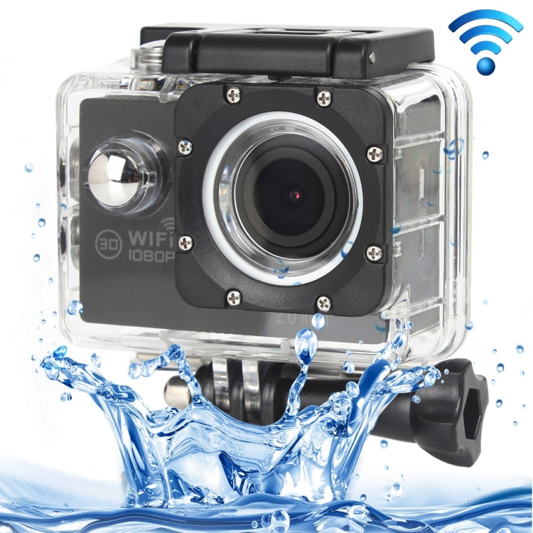 H16 1080P Portable WiFi Waterproof Sports Camera with Wide Angle Lens and Long-Lasting Battery (Black)