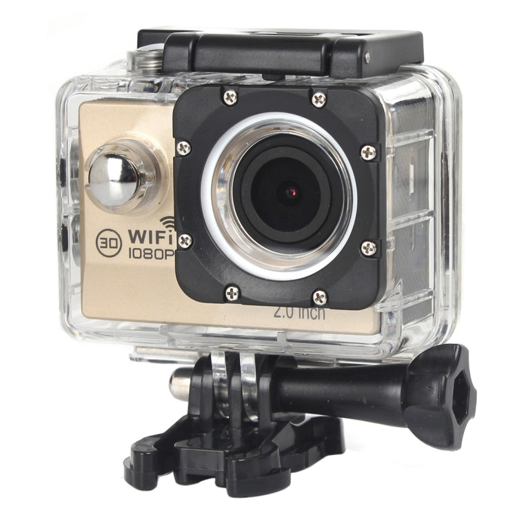 1080P Waterproof WiFi Sport Camera with 2.0 inch Screen and Wide Angle Lens in Gold